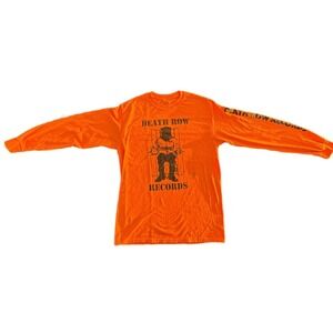 OFFICIAL Death Row Records Long Sleeve M Orange Electric Chair‎ LA Corrections